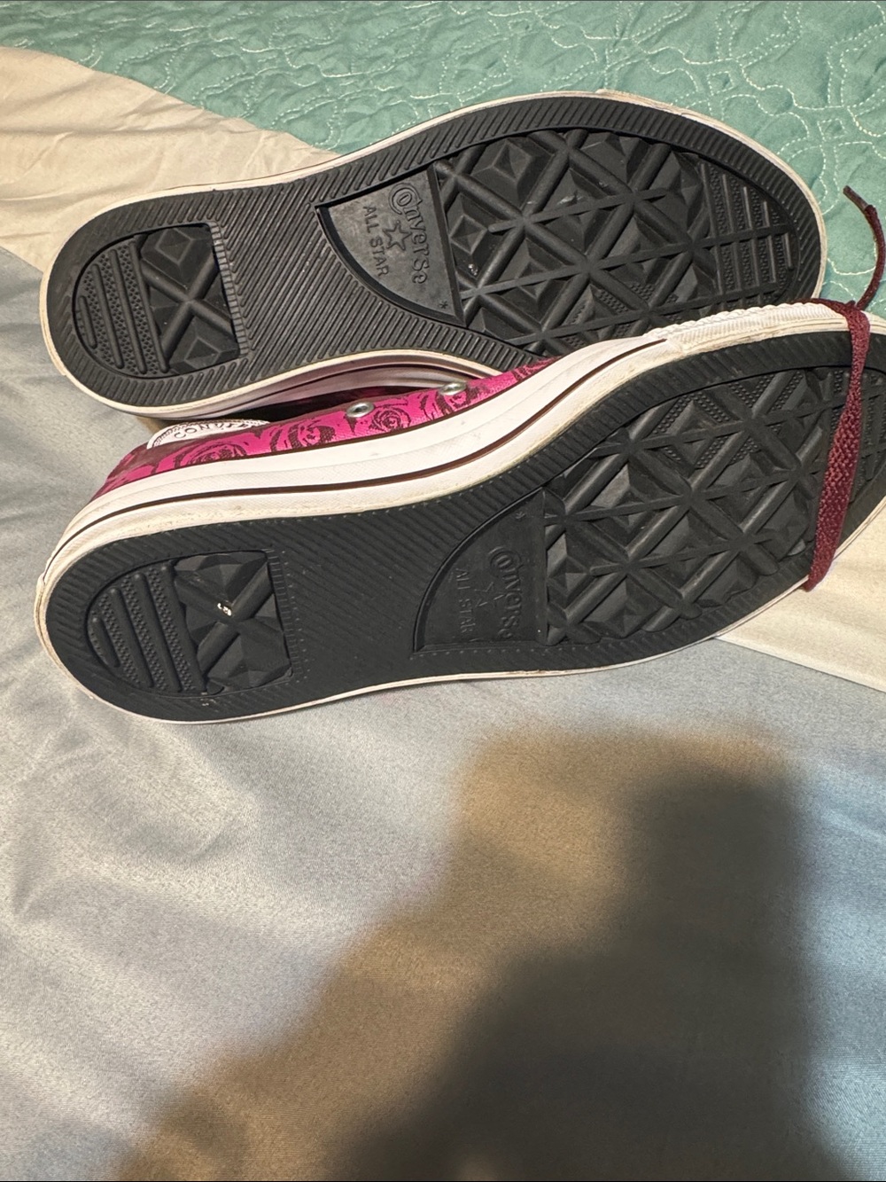 Converse High-Top Sneakers - Maroon & White - Picture 9 of 9